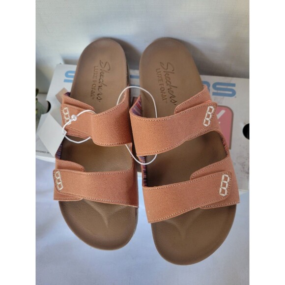 Skechers Shoes - SKECHERS Women's 2-Strap Sandal Relaxed Fit with Luxe Foam, Coral,  Size 10